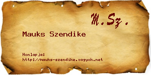 Mauks Szendike névjegykártya